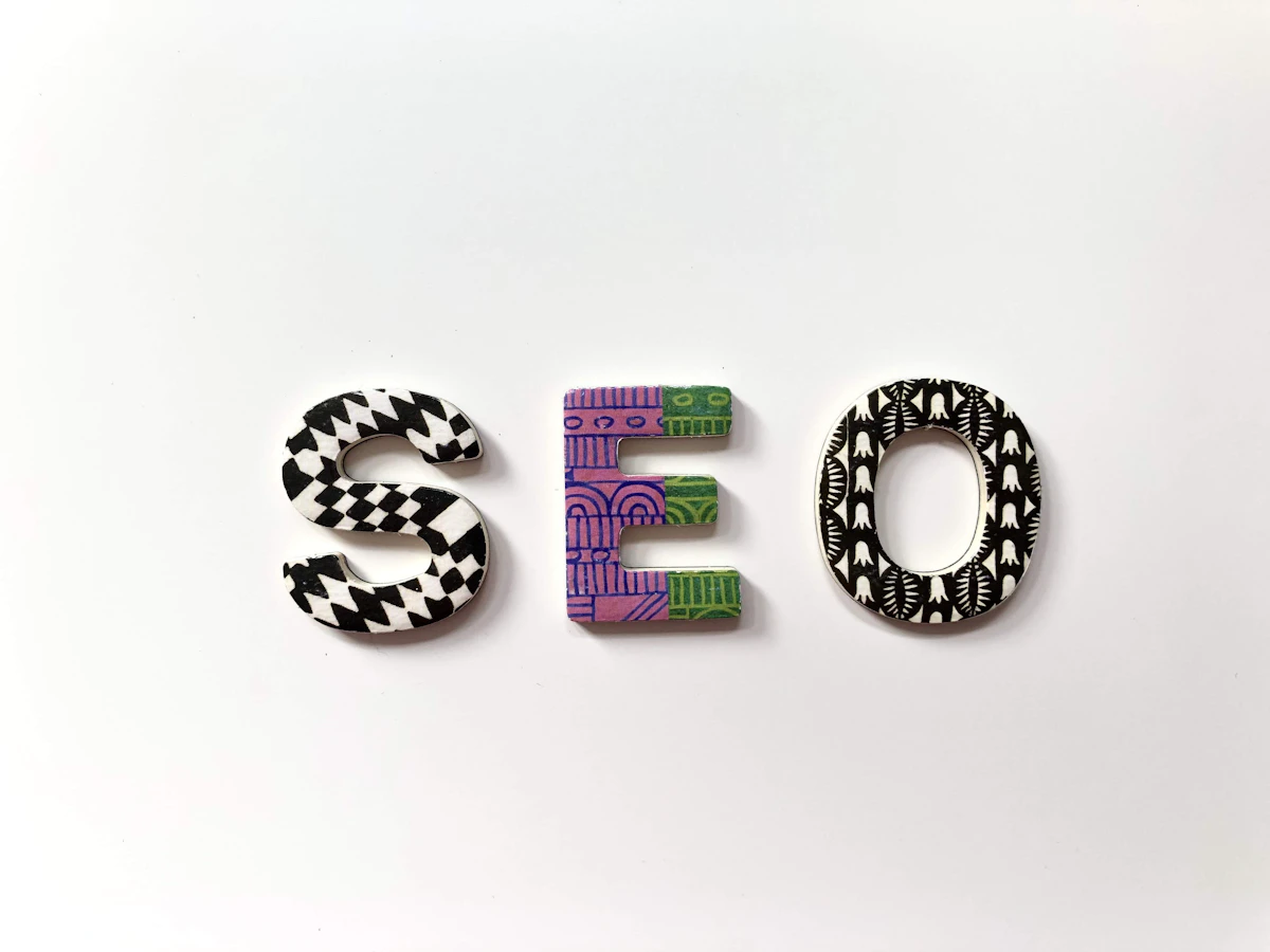 Letter tiles spelling SEO, representing search engine optimisation strategy